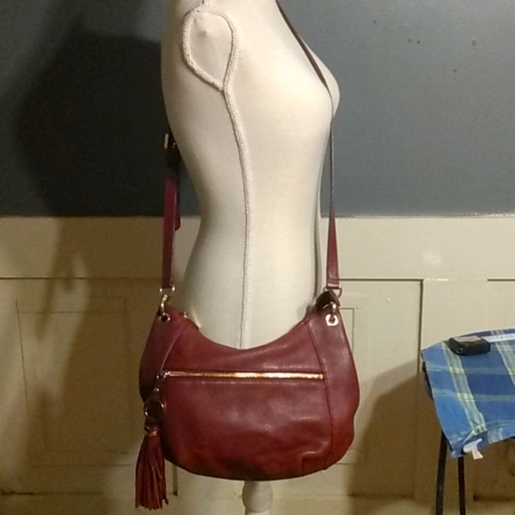 MICHAEL Michael Kors Handbags - MK leather burgundy shoulder bag